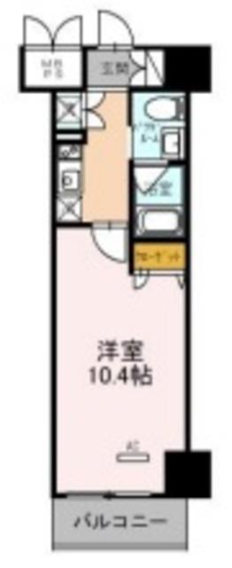 フェニックスレジデンス堺東(1K/2階)の間取り写真