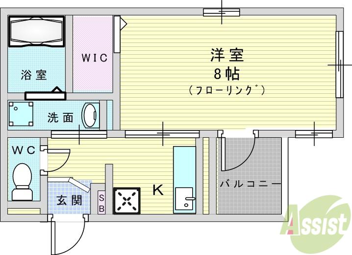 コンテ池田(1K/2階)の間取り写真