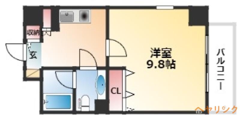 アール押切(1K/6階)の間取り写真