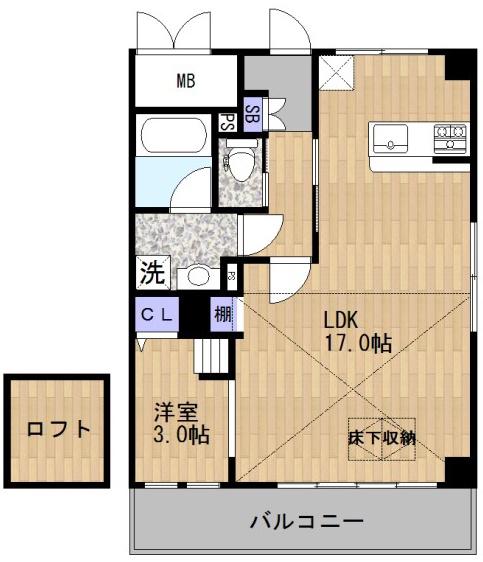 ルネス・プランドール守口(1LDK/6階)の間取り写真