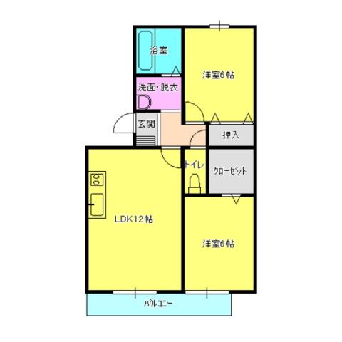 フォルトゥーナ(2LDK/3階)の間取り写真