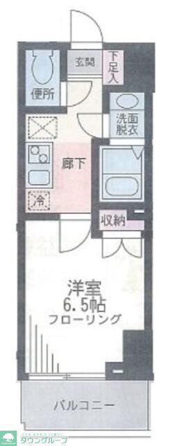 ザ・パーククロス藤沢(1K/13階)の間取り写真