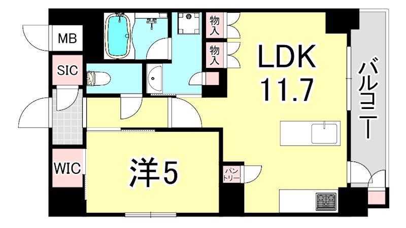 エステムプラザ南船場レジスタ(1LDK/8階)の間取り写真