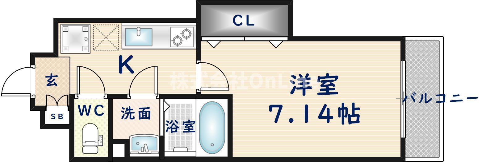 LUXE布施駅前(1K/8階)の間取り写真