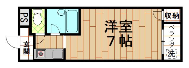 林マンション(ワンルーム/2階)の間取り写真