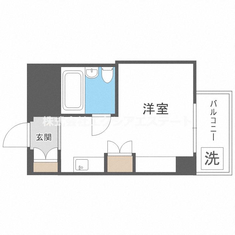 シルバーハイツ鷺洲(ワンルーム/6階)の間取り写真