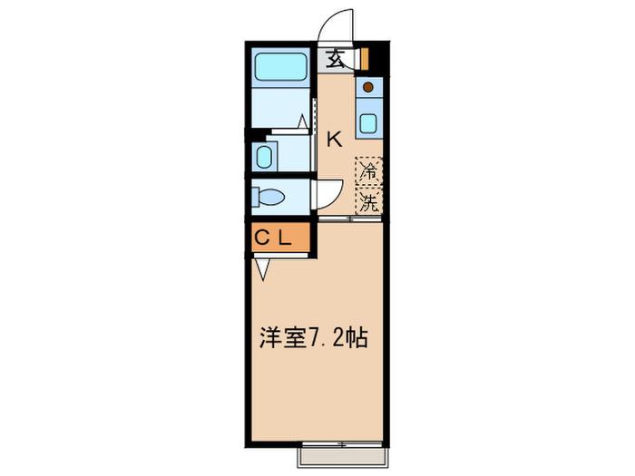 スリースター日吉(1K/1階)の間取り写真