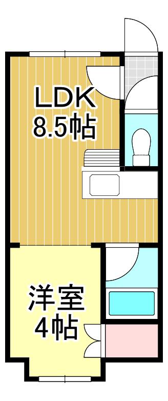 ベルコモンズしらかば(1LDK/2階)の間取り写真