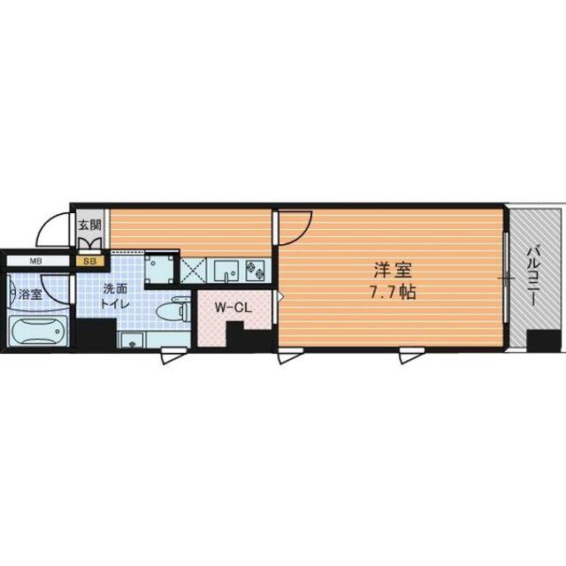 セレッソコート リバーサイドOSAKA(1K/7階)の間取り写真