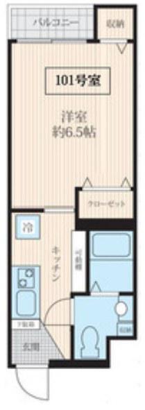 FOSSETTE西川口(1K/1階)の間取り写真