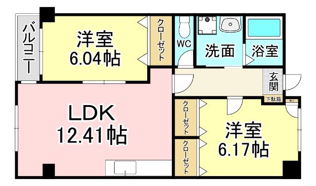 K-T・M・J BLD(2LDK/4階)の間取り写真