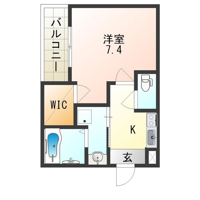 フジパレス西脇III番館(1K/2階)の間取り写真