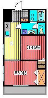 領家プリンス(2K/2階)の間取り写真