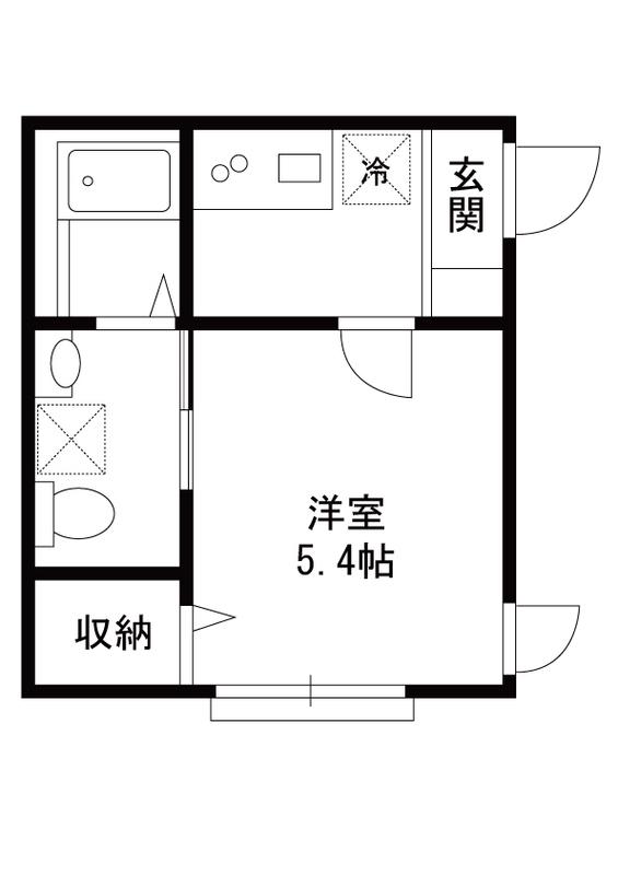三春台アパート(1K/1階)の間取り写真