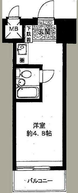 ダイアパレス亀戸(ワンルーム/9階)の間取り写真