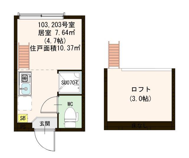 ハーモニーテラス大森西(ワンルーム/1階)の間取り写真