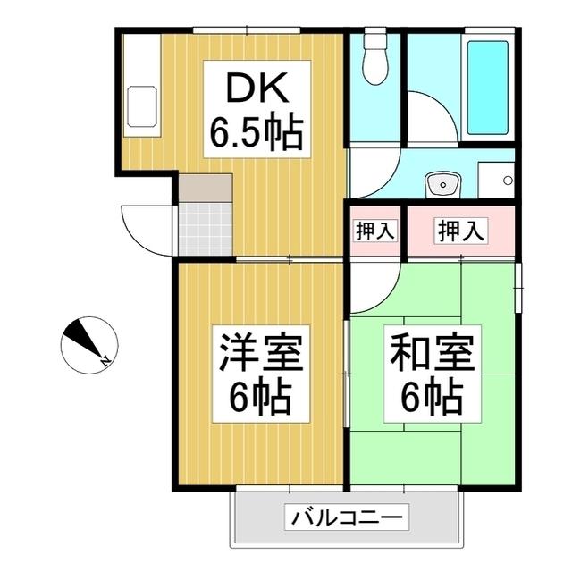 サクラハイツ平賀(2DK/1階)の間取り写真