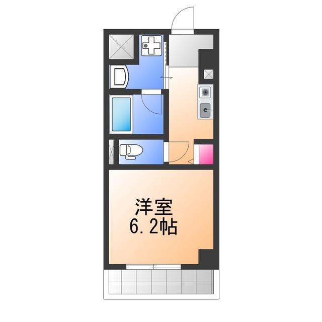 カーライル堺市駅前(1K/4階)の間取り写真