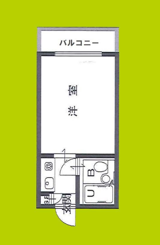 グリーンハイツ新森(ワンルーム/3階)の間取り写真