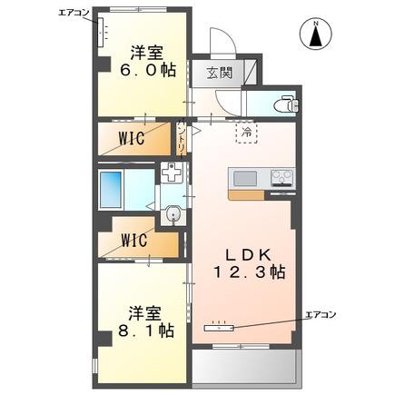 流山市駒木マンション(2LDK/2階)の間取り写真