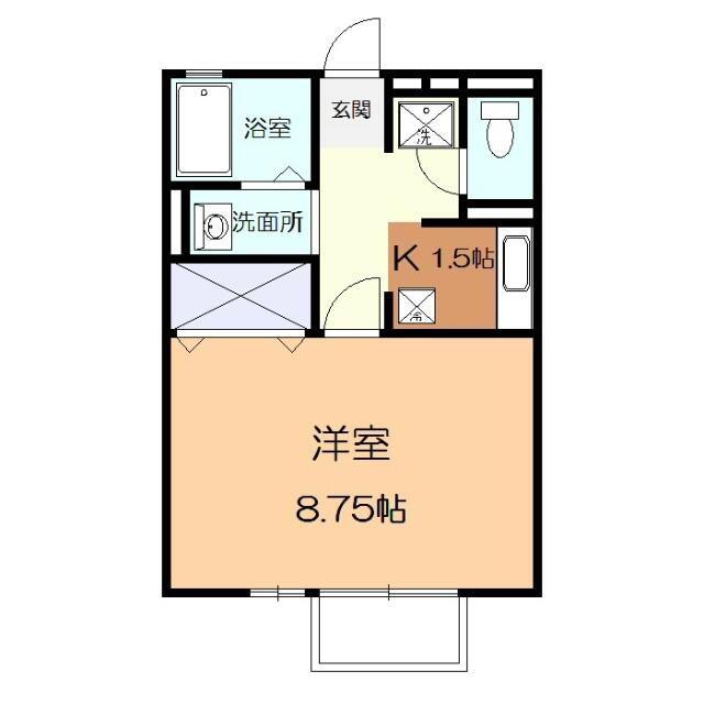 サンハイツIII(1K/1階)の間取り写真
