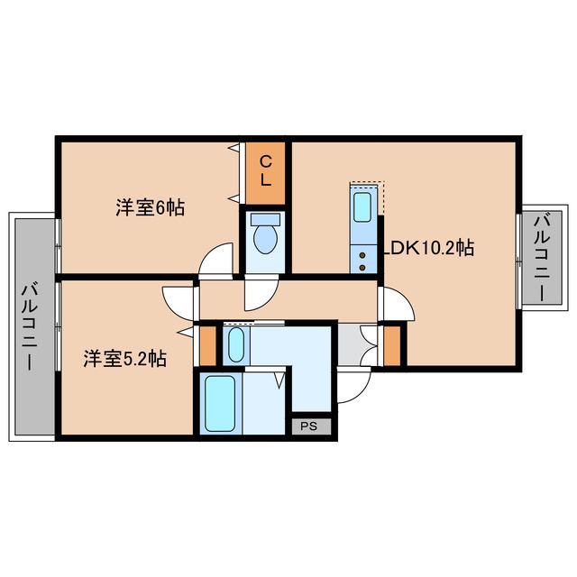 サンジミニャーノ(2LDK/3階)の間取り写真