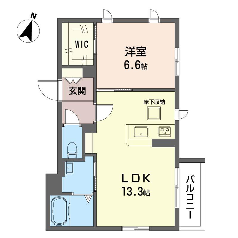 CHAT・BLANC(1LDK/1階)の間取り写真