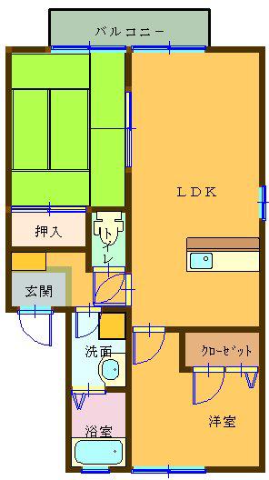 サンシャイン(2LDK/2階)の間取り写真