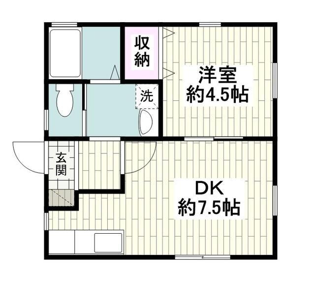 ヴィヴィエンダ藤沢本町(1DK/2階)の間取り写真