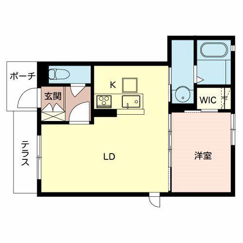 シャーメゾンウエスト小阪(1LDK/1階)の間取り写真