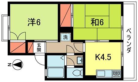 セジュール新高円寺(2K/2階)の間取り写真