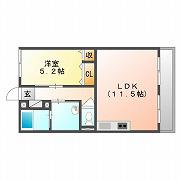 グランパ(1LDK/2階)の間取り写真