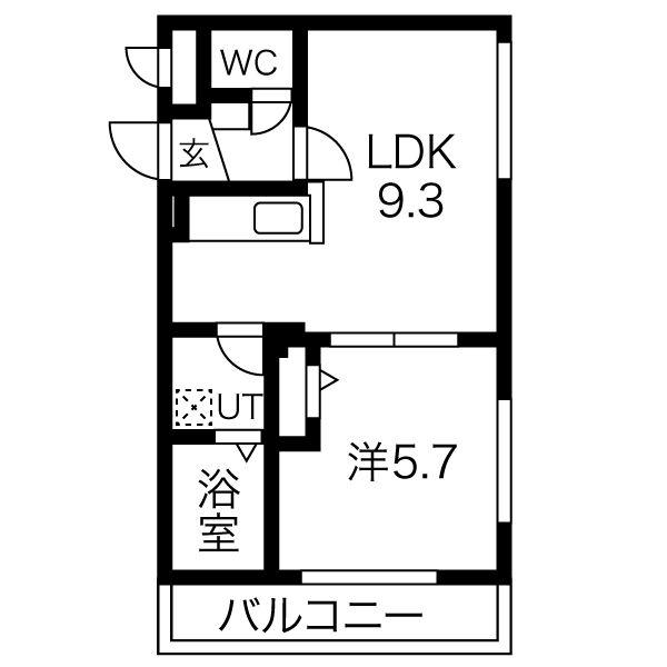 エトワール宮の森(1LDK/3階)の間取り写真