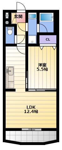 エルマーノI(1LDK/2階)の間取り写真