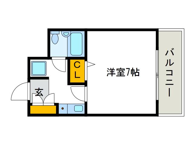 ライオンズマンション大正(1K/6階)の間取り写真