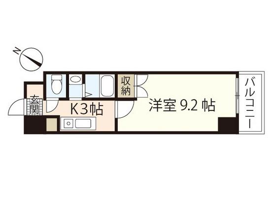 田部ビル(1K/2階)の間取り写真