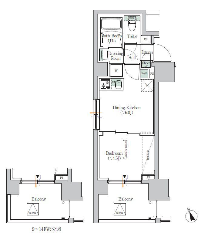 ONE ROOF RESIDENCE ASAKUSABASHI(1DK/4階)の間取り写真