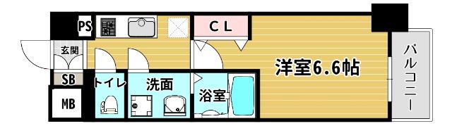 レジュールアッシュ アーバンイール(1K/5階)の間取り写真
