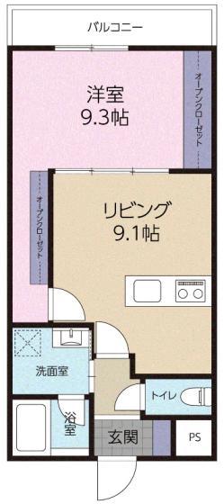 オリーブ今村(1LDK/1階)の間取り写真