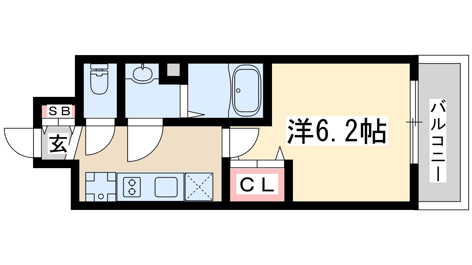 アルティザ新大阪DC(1K/4階)の間取り写真
