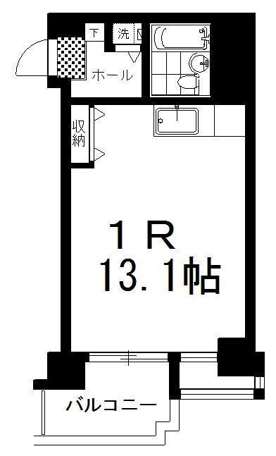 南大通4マンション(ワンルーム/6階)の間取り写真