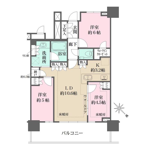 URAWA THE TOWER(3LDK/17階)の間取り写真