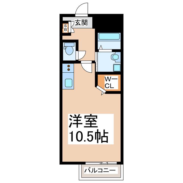 エレイネ須屋(ワンルーム/2階)の間取り写真