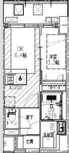 JMFレジデンス都島(1DK/6階)の間取り写真