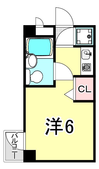 キューブ武庫川VI(ワンルーム/3階)の間取り写真