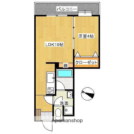 モンレーヴ西新II(1LDK/1階)の間取り写真