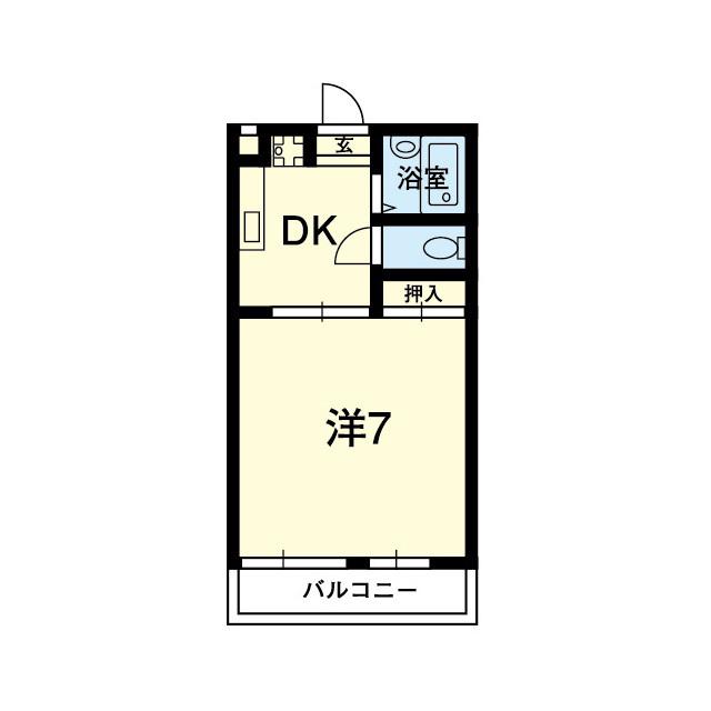 リライズ渡鹿(1K/3階)の間取り写真
