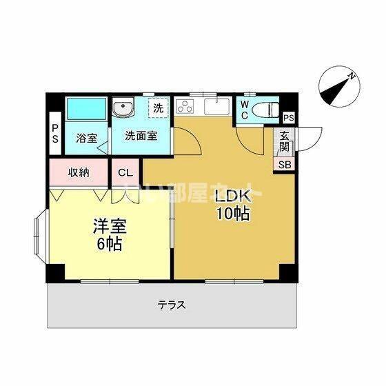 サンパレス(1LDK/1階)の間取り写真