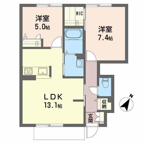 シャーメゾントミーA(2LDK/1階)の間取り写真