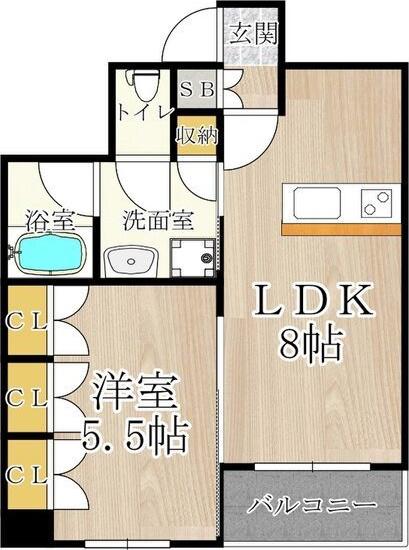 CITY SPIRE難波グレイス(1LDK/12階)の間取り写真